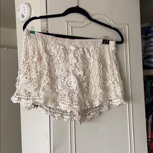 Off White Lace Shorts